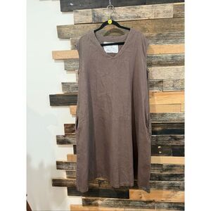 NotPerfectLinen NPL chocolate midi dress size L